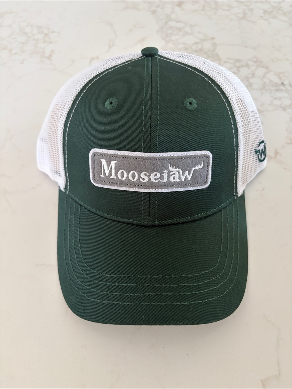Moosejaw Green and White Trucker Hat
